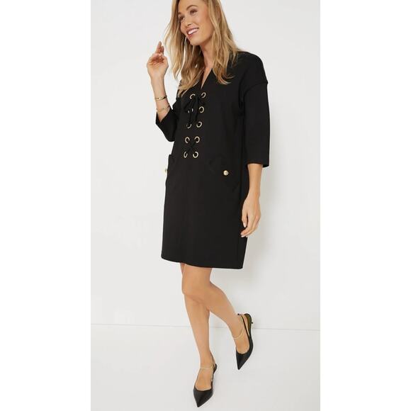 Tuckernuck Black Ellington Dress Small Classic Elegant Minimalist Contemporary - Picture 1 of 15